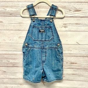 Vintage OshKosh B'gosh Vest Bak Denim Anchor Embroidered Overall Shorts